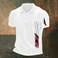 thumbnail image 2 of Men's Patriotic Independence Day Polo Collar Short Sleeve T-Shirt - Vintage American Flag Print for 4th of July, BBQ Parties and Casual Summer Outfits,White S, 2 of 4