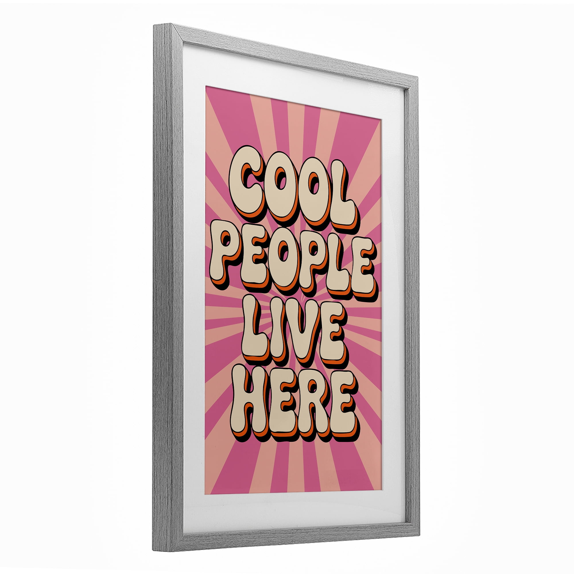 Stupell Industries Groovy Cool People Live Here Gray Framed Print Under Glass, design by Andreas Magnusson