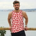thumbnail image 6 of Gukieu Strawberry And Flowers Print Men's Quick Dry Fitness Vest, Round Neck Sleeveless Fitness Bodybuilding Top-Large, 6 of 7