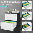 thumbnail image 2 of File Storage Cabinet with 2 Drawer Metal Lateral Filing Cabinet for Home Office Letter/A4/F4 Size, White and Black, 2 of 6
