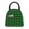 thumbnail image 1 of Balery Buffalo Plaid Green Black Bolsa de Almuerzo para Mujeres, Caja de Almuerzo, Bolsa de Almuerzo Pequeña Impermeable, Tote de Almuerzo Reutilizable con Gran Capacidad, 1 of 6