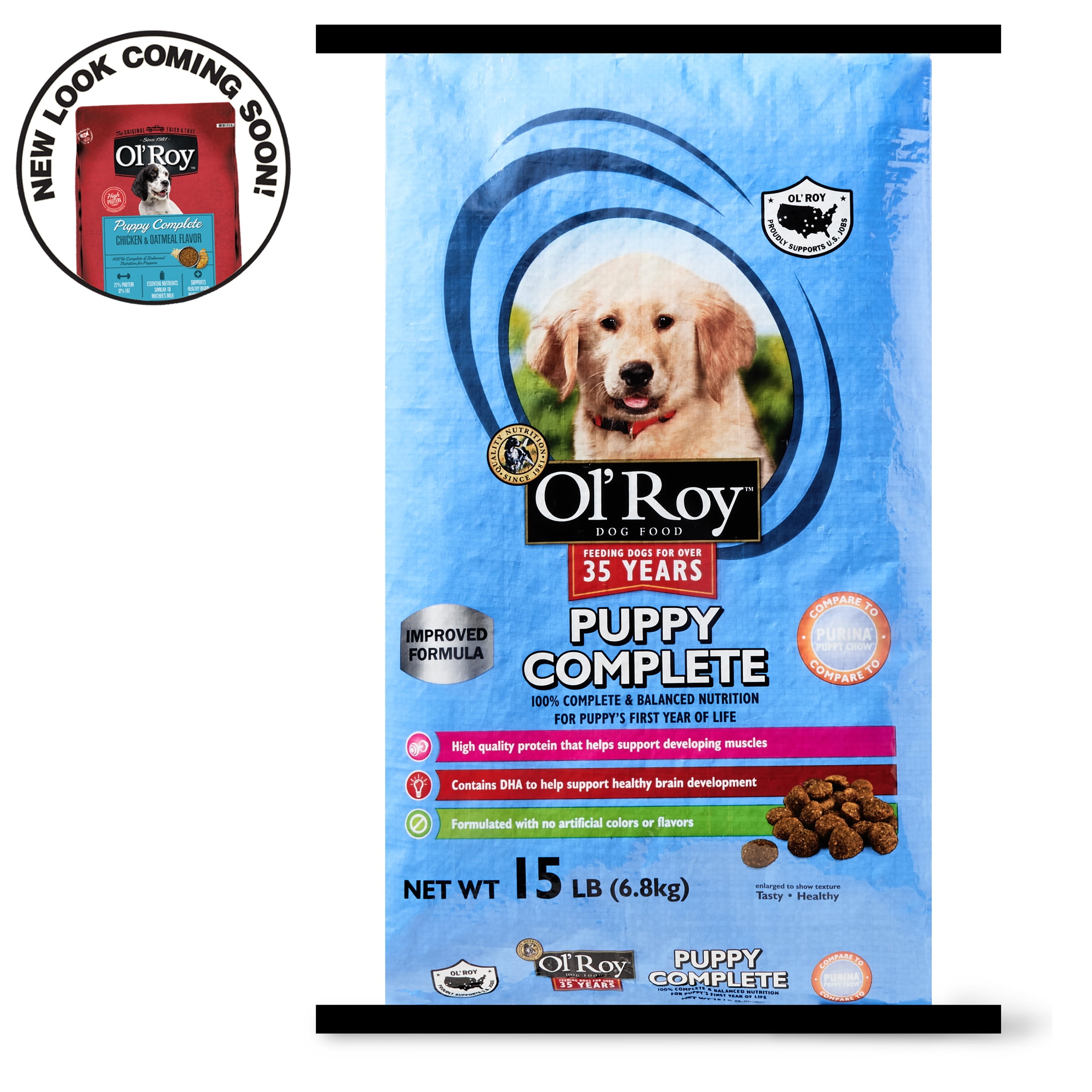 Ol' Roy Puppy Complete Dry Dog Food, 15 lb - Walmart.com ...