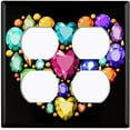 thumbnail image 3 of Metal Light Switch Plate Cover Colorful Multi-Shaped Gemstone Heart DIA004, 3 of 13