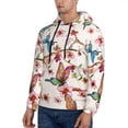 thumbnail image 2 of Bingfone Watercolor Floral With Butterflies Men'S Drawstring Hoodie Long Sleeve Pocket Sweatshirts-X-Large, 2 of 9