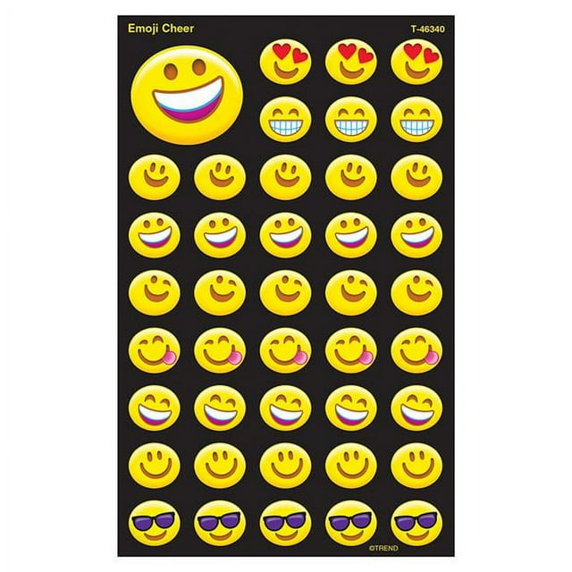 Trend Entreprises T-46340-6 Emoji Cheer Supershape Stickers&44; Grand - Pack de 6