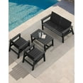 thumbnail image 3 of ZOPan Outdoor Coffee Table, HDPE Patio Coffee Table for Outside, Rectangle, Black, 3 of 7