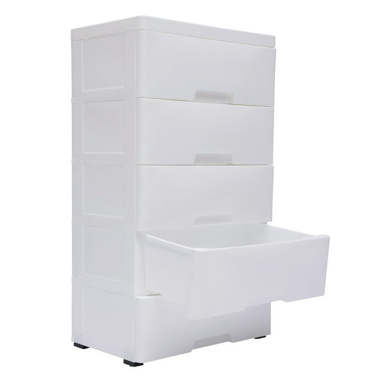 Loyalheartdy 6 Plastic Drawer Dresser Storage Chest Bedroom Tower Closet  Organizer Furniture Cabinet w/4 Wheels Beige