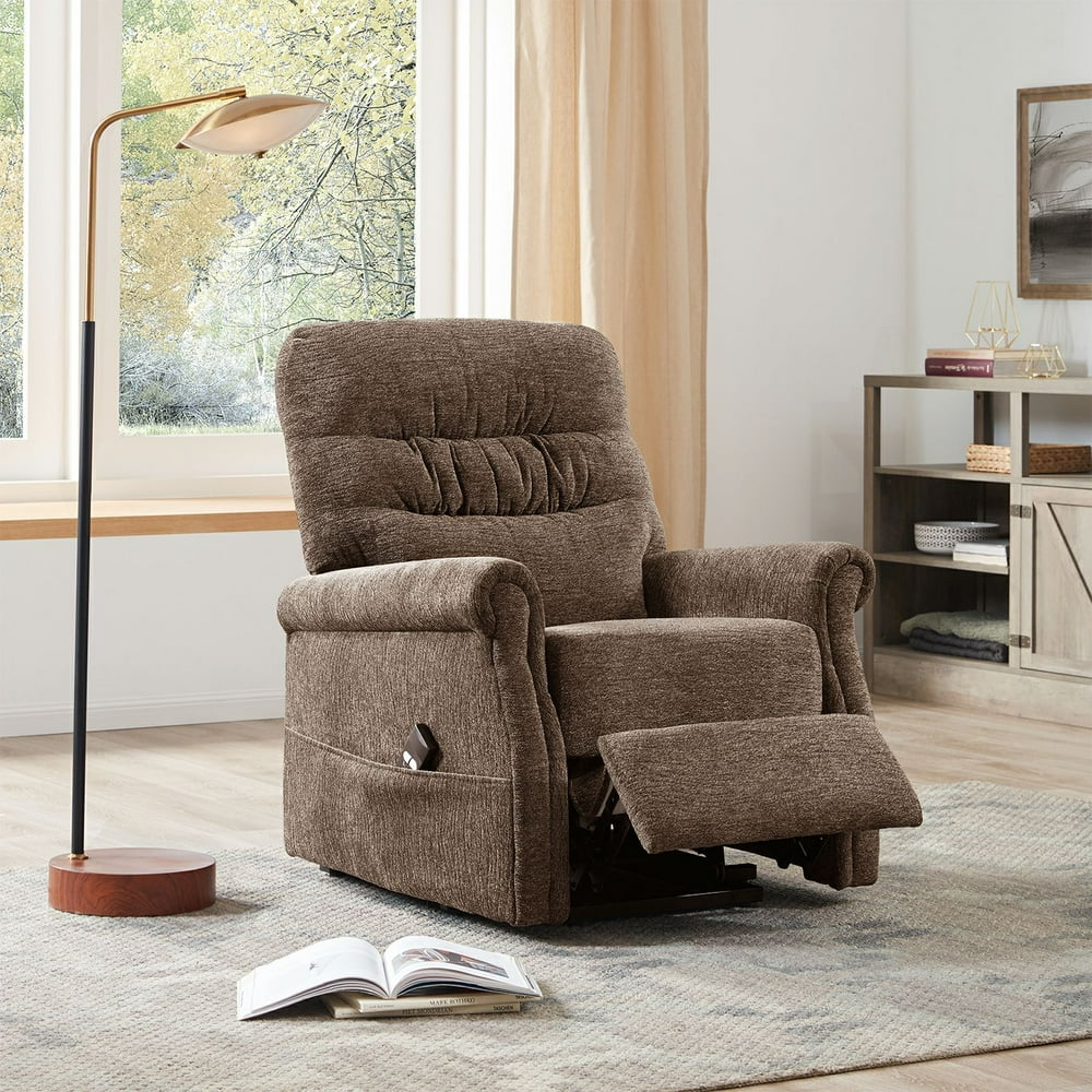 Power Lift Chair Soft Fabric Upholstery Recliner Sofa Chair with Remote ...