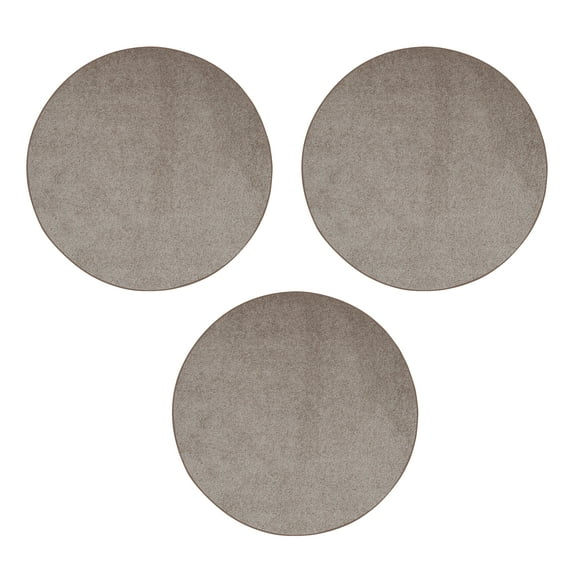 Furnish My Place Modern Plush Solid Beige Color Rug - Pets and Kids Friendly Rug, Indoor/Outdoor Mat, Area Rugs Great for Kids, Pets, Event, Wedding, Living Room, Made in USA, 2' Round - Set of 3