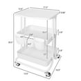 thumbnail image 3 of Alexent 2-Tier Table Top Plastic Storage Trolley Rolling Cart Organizer in White, 3 of 13