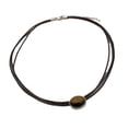 thumbnail image 5 of Adjustable Leather Necklace with Genuine Eye Stone Fashionable Neck Jewelry for Women Seeking Individuality, 5 of 6
