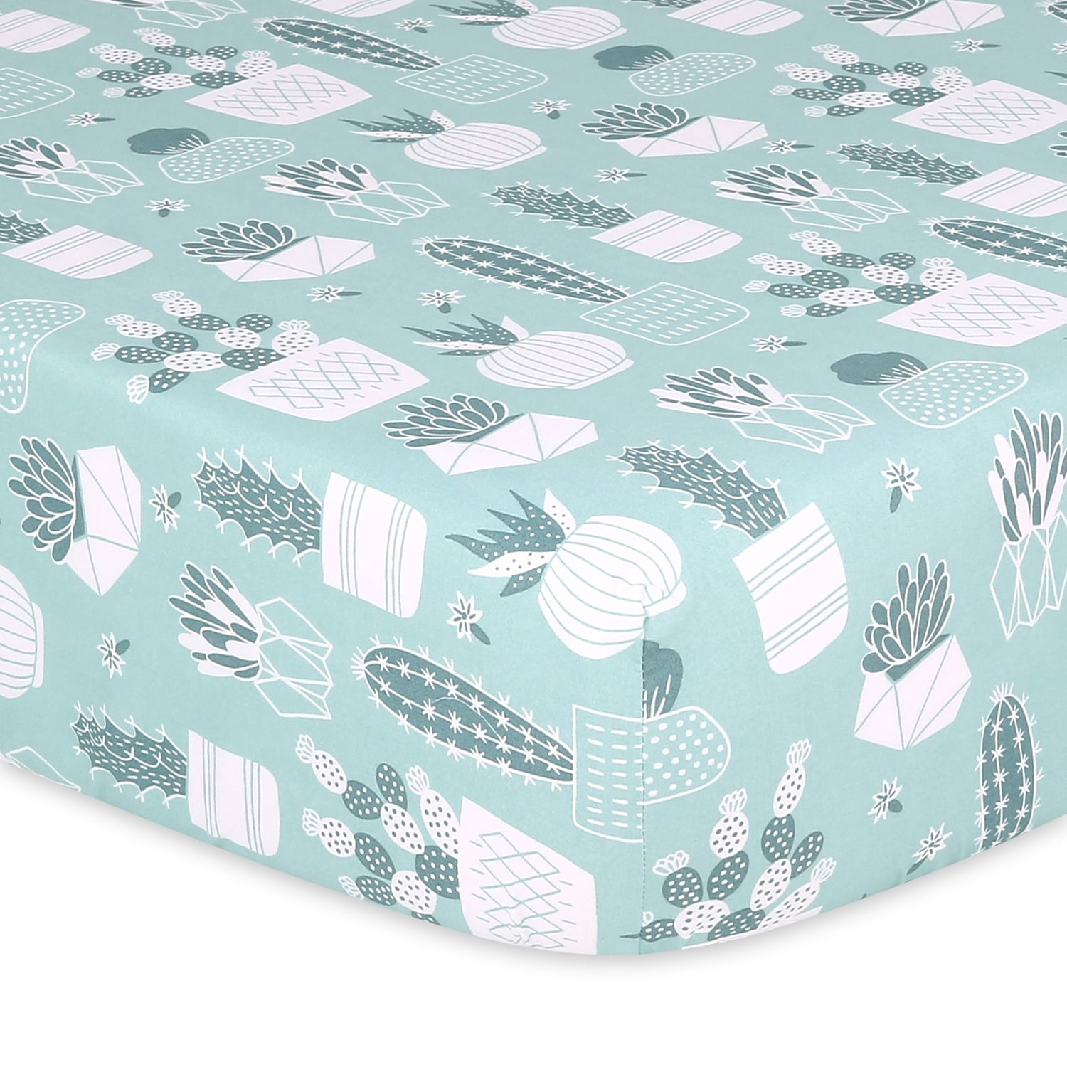 The Peanutshell Fitted Crib Sheets for Boys or Girls, 4 Pack Set, Cactus