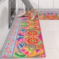 thumbnail image 2 of Kitchen Rugs Sets Of 2,Colorful Pioneer Flower Pattern Anti Fatigue Kitchen Mat Rugs Non Slip Washable,Decorative Kitchen Floor Mats for Kitchen,Sink,Laundry,17"X47", 2 of 5