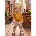 thumbnail image 6 of Loicainy Infant Baby Boy Thanksgiving Outfits 3 6 12 18 Months Long Sleeve Romper with Stripes Print Pants Hat Clothes Set, 6 of 9