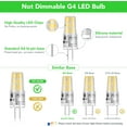 thumbnail image 5 of 10 Pack G4 LED Bulb 2W Equivalent 30W 3000K Warm White 250 Lumens 360°Beam Angle, T3 Halogen Bulb Replacement Landscape Bulbs, AC/DC 12V Led Lights G4 Bi-Pin Base for Outdoor Landscape Lighting, 5 of 5