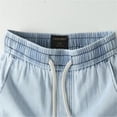 thumbnail image 6 of LYMAYTER Men Jean Shorts Summer Lightweight Drawstring Denim shorts Breathable Straight Leg Shorts XS-2XL, 6 of 7