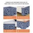 thumbnail image 6 of Nautical Bed Skirt California King Size 18 Inch Drop, Navy Blue and White Striped Retro Anchor Wrap Around Dust Ruffle Bedskirts, Wrinkle & Fade Resistant Easy Fit Bedskirt with Adjustable Elastic, 6 of 8