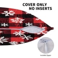 thumbnail image 5 of Multi-Size Linen Sofa Pillow Cover Invisible Zipper Open And Close Strong Use For Sofa Chair Garden Sofa Car Snowflakes On The Red And Black Checkered Pattern (2) 16"X16", 5 of 8