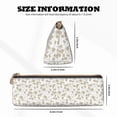 thumbnail image 4 of Naloa Vintage Stylized White Color Print Leather Pencil Case - Portable Big Capacity Pencil Pouch Organizer Bag Stationery Bag for Work & Office Pencil Pen Case, 4 of 5