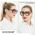 thumbnail image 2 of OCCI CHIARI Reading Glasses Women 1.0 Square Reader 1.0 1.25 1.50 1.75 2.0 2.25 2.5 2.75 3.0 3.5 4.0(Grey,1.00) with Arylic Lens, 2 of 6