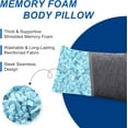 thumbnail image 2 of XWZO Cooling Body Pillow for Side Back and Stomach Sleepers - Shredded Memory Foam Bed Pillow with Removable & Adjustable Filling, Set of 1, 20 x 54 Inches, Grey, 2 of 8
