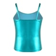 thumbnail image 2 of Raenseen Kids Girls Shiny Metallic Camisole Ballet Dance Tank Tops Summer Lightweight Gymnastic Blue Green 6, 2 of 5