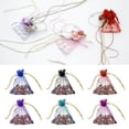 thumbnail image 5 of Organza Bag 3.5" x 5", Moon Star Mesh Bags Drawstring Gift Bags Party Favor Bag Jewelry Pouches Pink-Gold, 50Pcs, 5 of 6