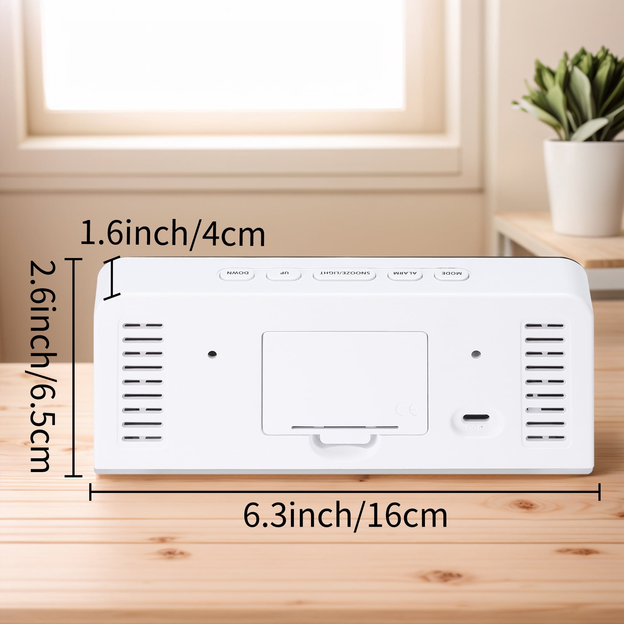 Unique Bargains 2 Pcs Digital Dual Alarm Clock for Bedroom White Pink