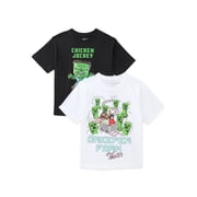 Minecraft Boys Cotton Graphic Tee with Short Sleeves, 2-Pack, Sizes XS-XXL
