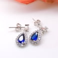thumbnail image 2 of Sonoma Stud Dangle Earrings Blue Pear Clear Cz Womens Ginger Lyne Collection, 2 of 3