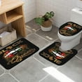 thumbnail image 3 of 4PCS Queen Bathroom Sets with Shower Curtain and Rugs, Black African Shower Curtain Sets with Rug, Bath Mat, Toilet Lid Cover, Shower Curtains with Non-Slip Bath Mat Sets for Bathroom, 3 of 8