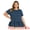 Navy Blue, variant on DARING DIVA Women's Plus Babydoll Tops Crew Neck Blouses 1X Green