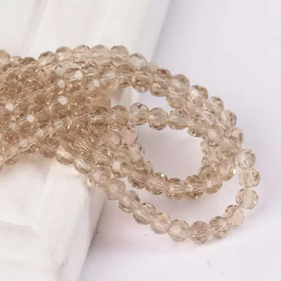 U8MO 200pcs 4mm Round Ball 32 Facets Crystal Glass Loose Spacer Beads Lot Wholesale-Light Champagne