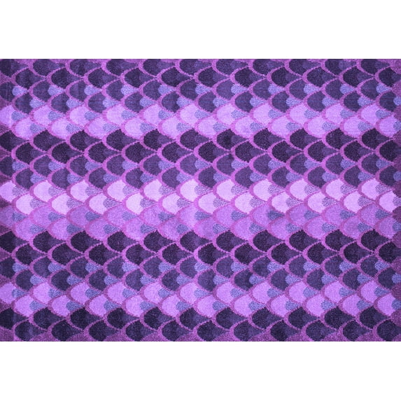 Ahgly Company Indoor Rectangle Abstract Purple Contemporary Area Rugs, 5' x 7'