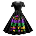 thumbnail image 1 of WILLBEST Robe Mexicaine Robe Décontractée pour Femmes Robe à Manches Courtes Imprimé Carnaval Robe de Mode Mignonne, 1 of 2