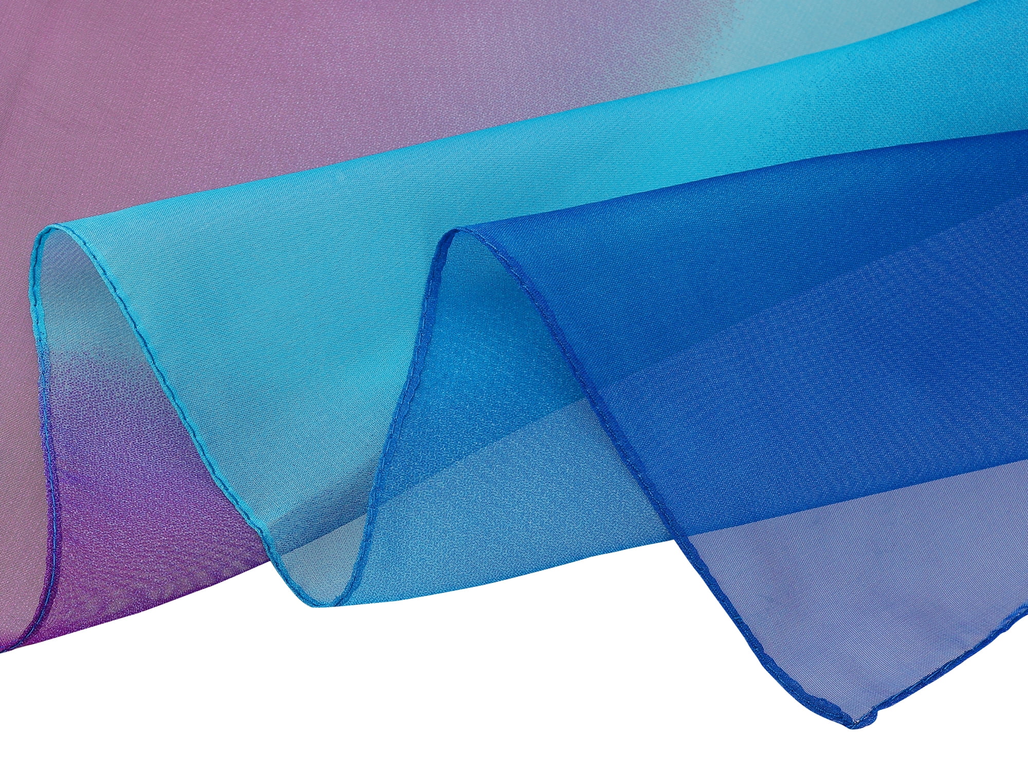 Unique Bargains Long Chiffon Lightweight Scarf Gradient Color Scarves Spring Summer for Women Royal Blue / Green 63"x19.6"