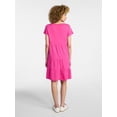thumbnail image 3 of Time and Tru Women's Tiered Cotton Mini Dress with Short Sleeves, Sizes XS-XXXL, 3 of 5