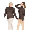 thumbnail image 2 of Stretch Is Comfort Women's Warm Long Sleeve Turtleneck Top Brown 5X, 2 of 6