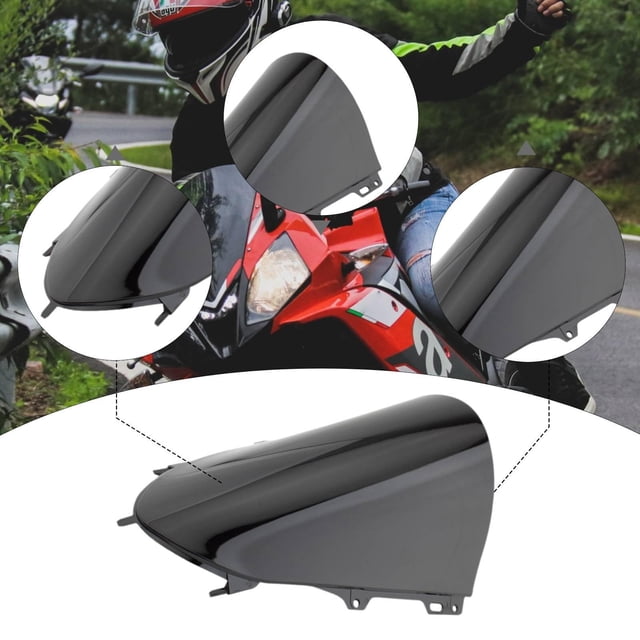 Parabrisas motocicleta, piezas reparación parabrisas, montaje delantero, pieza repuesto, fácil instalación, reemplazo del deflector para Negro