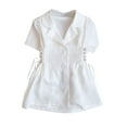 thumbnail image 2 of HaiMao Kid's Notched Lapel Double Breasted Casual Blazer Dress White 9 Years(140), 2 of 6