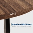 thumbnail image 2 of Qinaqin 47-Inch Redondo Industrial cm de Profundidadining Mesa para 4 Robusto Metálico Frame con Rústico Marrón Finish Sala Kitchen y Living, 2 of 7