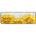 thumbnail image 5 of SKYSONIC 2X6 Feet Ornamental Sunflowers Blooming Runner Rug with Rubber Backing, White Wooden Non Slip Entryway Rug Runner Washable Soft Area Rug Carpet for Hallway Bedroom Kitchen Decor, 5 of 6