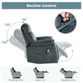 thumbnail image 6 of Bonzy Home Oversized Swivel Rocker Recliner with Massage & Heat, Reclining Glider Chair – Soft Breathable Fabric for Living Room & Bedroom, Gray, 6 of 7