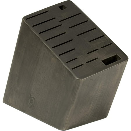 

DASHU Cutlery 17-Slot Angled Knife Block Hardwood Block with Attractive Dark Stain Authentic Japanese Universal Knife Block Knife Holder for Kitchen Counter