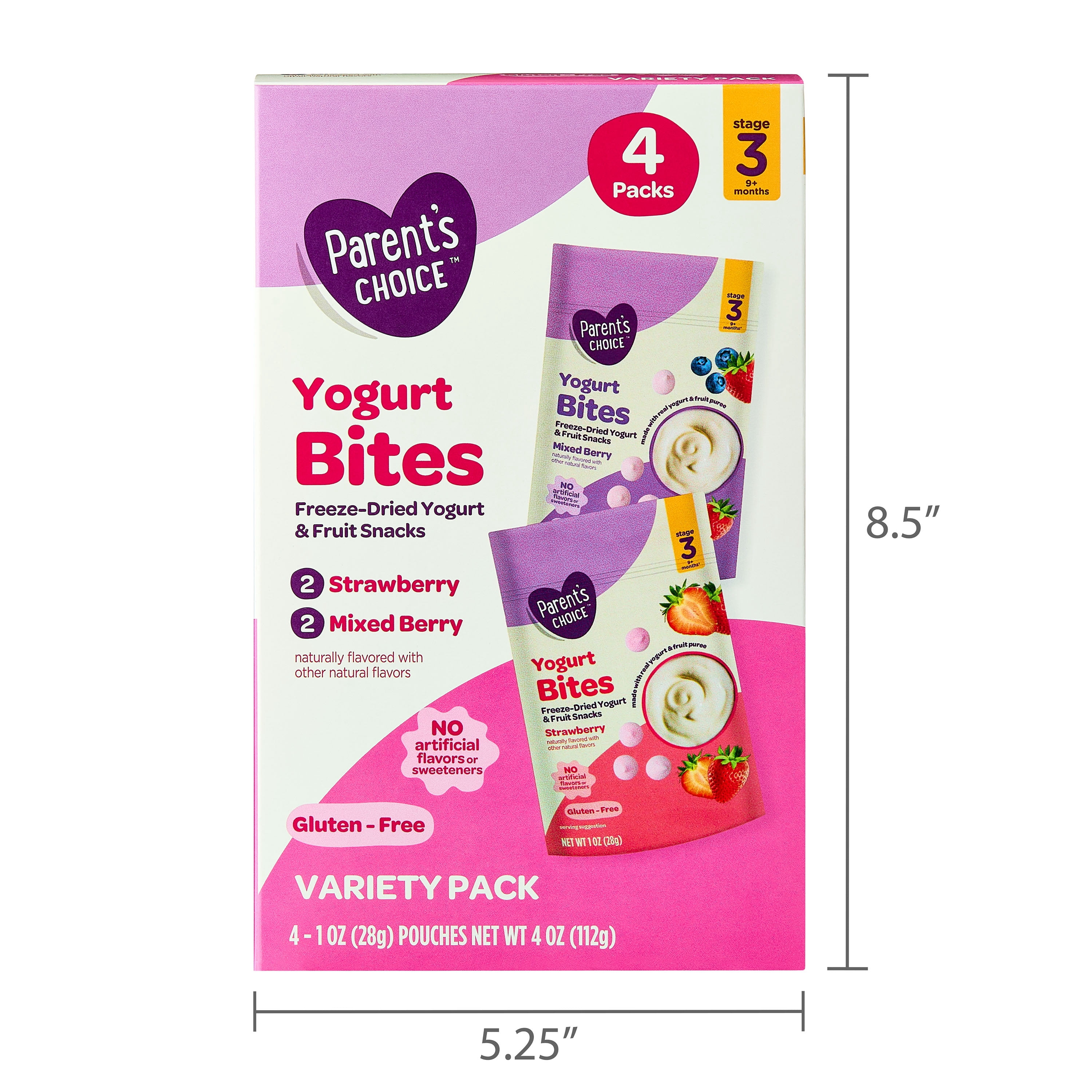 Parent’s Choice Stage 3 Toddler Yogurt Bites, Variety Pack, 4 oz Pouch