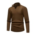 thumbnail image 1 of Blusa y camisa de manga larga con cuello alto para hombre, informal, lisa, con cremallera, cuello alto, manga larga, suéter, blusa acrílica para hombre, 1 of 8