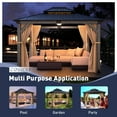 thumbnail image 4 of COSIEST 10' x 12' Cedar Wood Hardtop Gazebo, Galvanized Steel Double Roof, Netting & Curtains, Gray, 4 of 8