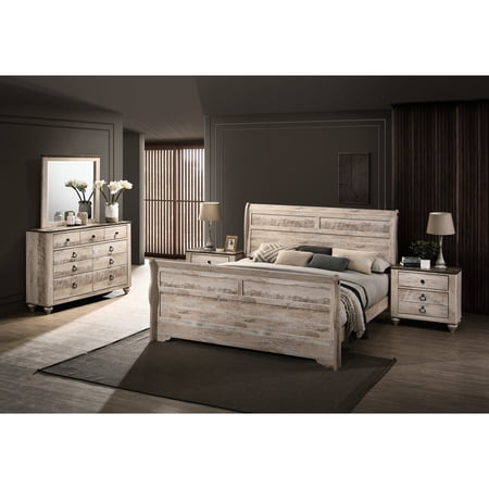 Contemporary Bedroom Set for King Bed | Bedroom Use with Rustic Style | Wood Frame and Metal Accents | Drawers with Smooth Operation