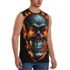thumbnail image 2 of Balery Flame Metal Skull Camisetas sin mangas para hombre, absorbe la humedad y protege contra el mal olor.-Small, 2 of 7