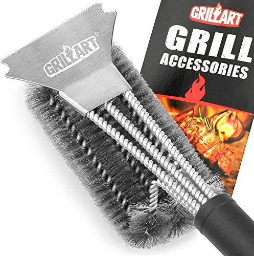 BBQ Grill Brush 18 Inch Stainless Steel Wire Bristles Rapid Cleaning Non Toxic 799862546183 